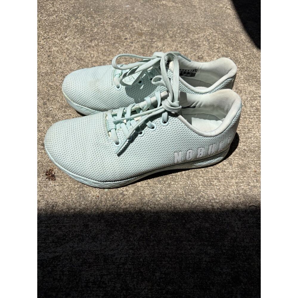NOBULL Trainer Womens 7 Mint Green Knit Cross Training Gym Shoes EU 37